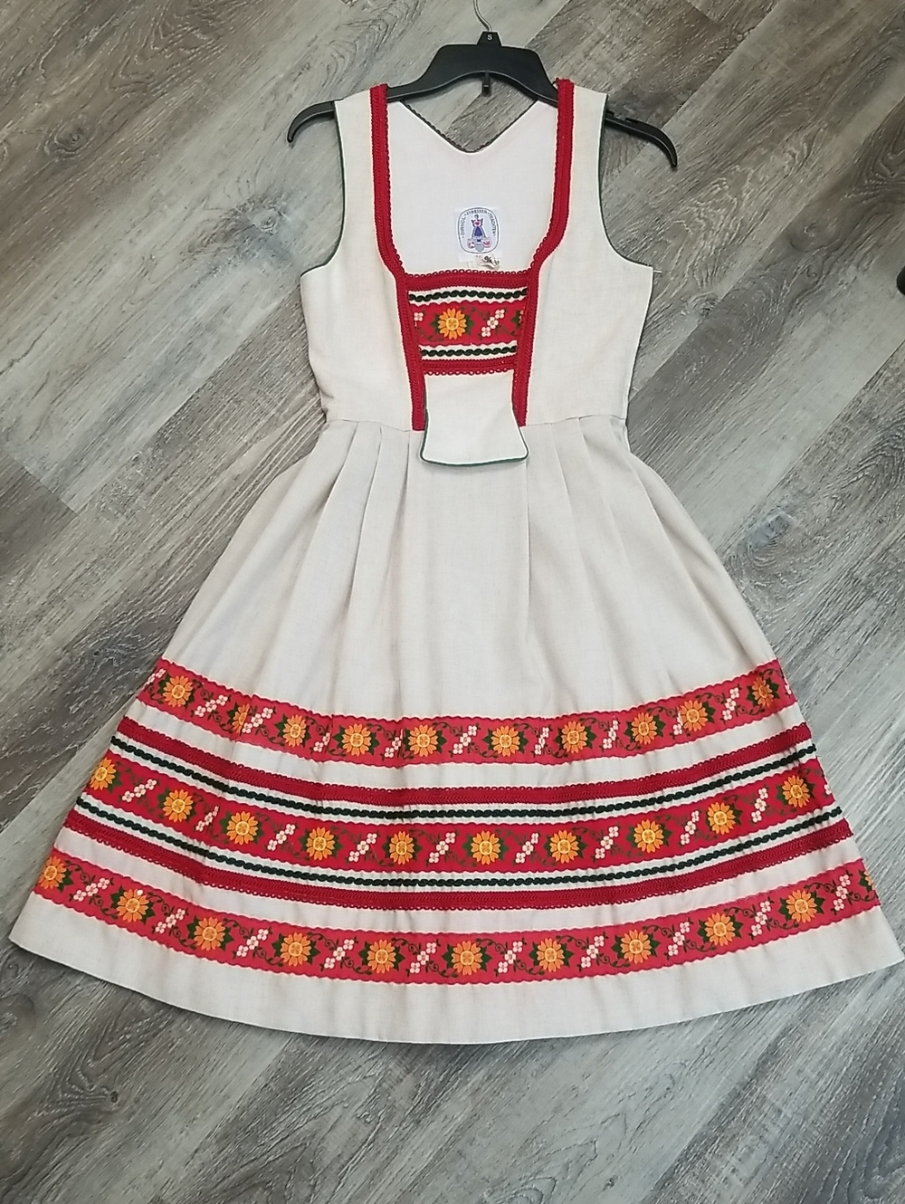 Vintage Derndal with Red, Orange, Green & White Embroidered Trim